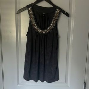Soft, grey bejeweled camisole